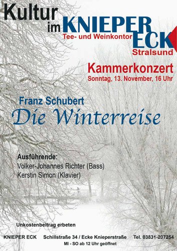 Plakat: Franz Schubert: "Die Winterreise"