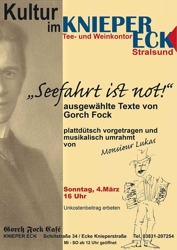 Plakat: "Seefahrt ist not!"
